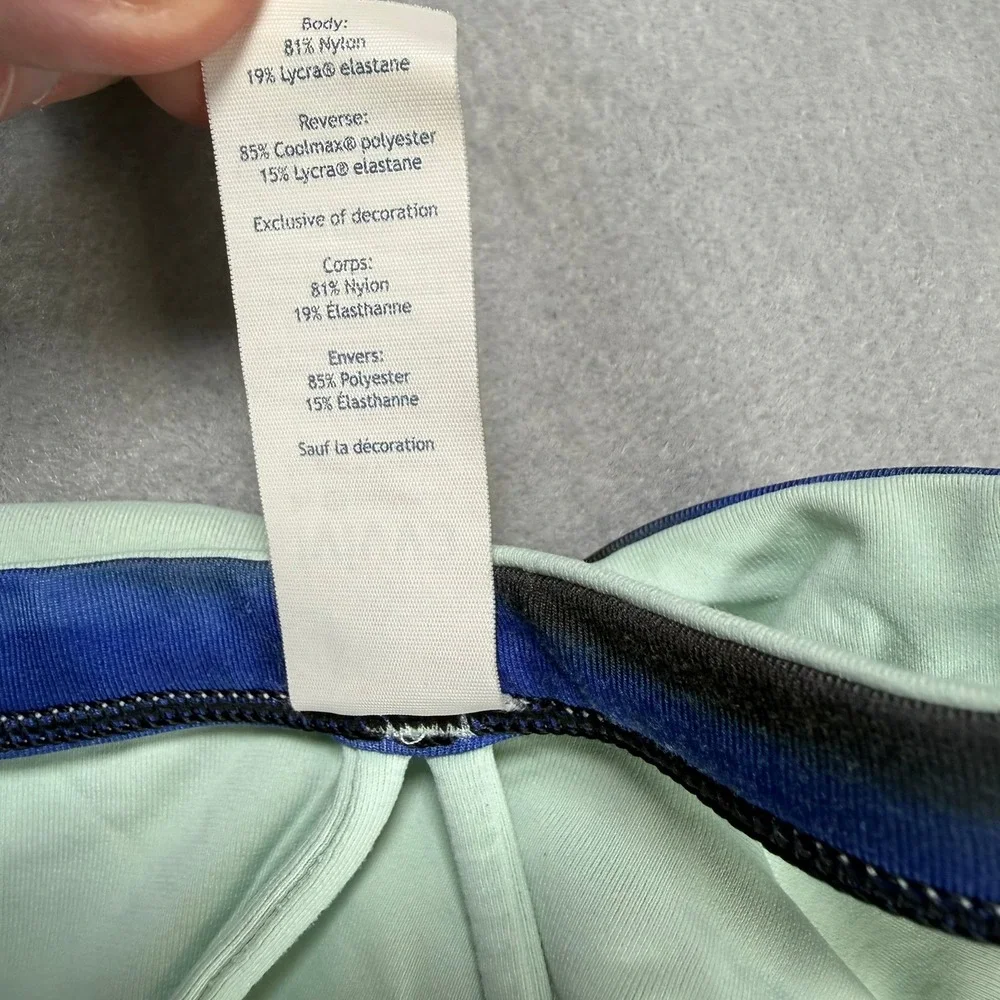 Ivivva Girls 8 Sports Bra‎ Blue Strappy Racerback Yoga Dance Cheer Reversible